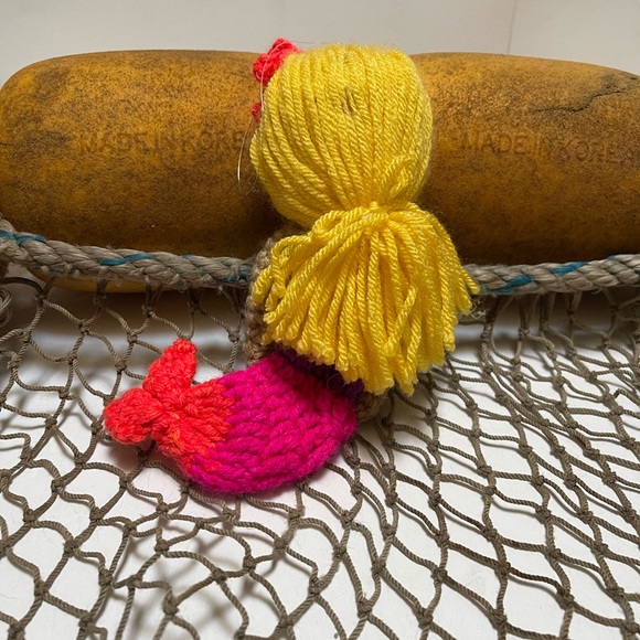 Crochet Mermaid Doll Ornament Lava Bead Essential Oil Diffuser SK - Picture 2 of 3